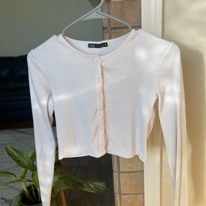 Ribbed jacket/cardigan with button